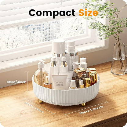 A-LuGei 【Elegant White】 11" Perfume Organizer, 【360° Rotating】 Vanity Organizer - Image 6