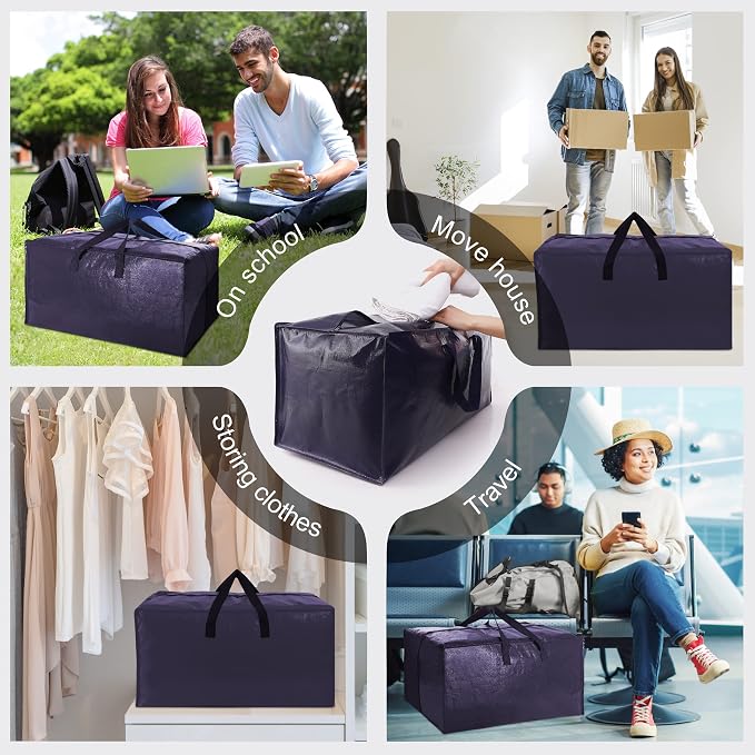 12 Pack Heavy Duty Extra Large Moving Bags W/Backpack Straps - Image 6