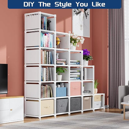 Mavivegue Book Shelf, 20 Cube Storage Organizer, DIY Bookcase, Metal Cube - Image 8