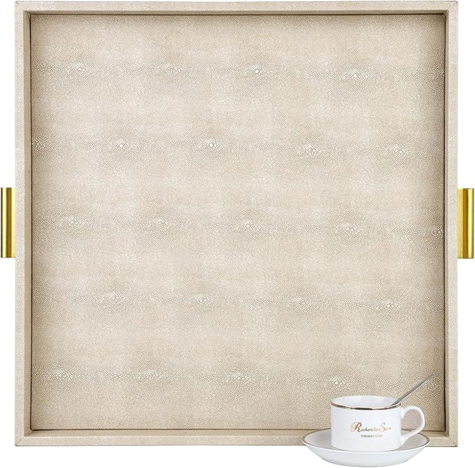 HofferRuffer Elegant Decorative Serving Tray, Coffee Table Serve Tea Coffee or by HofferRuffer