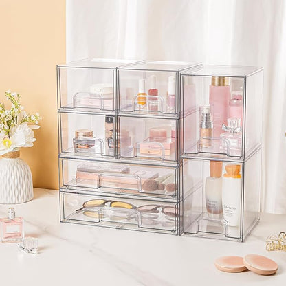 Vtopmart Clear Stackable Storage Drawers Set of 5, Plastic Organizer Bins - Image 6