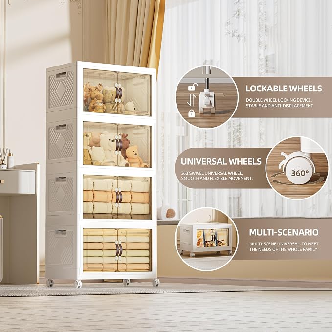 268 QT / 67 Gal Extra Wide Foldable Plastic Cabinet - Image 4