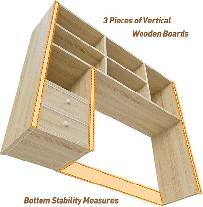 REIBII Desktop Bookshelf, High-Capacity Desk Hutch Organizer - Image 6