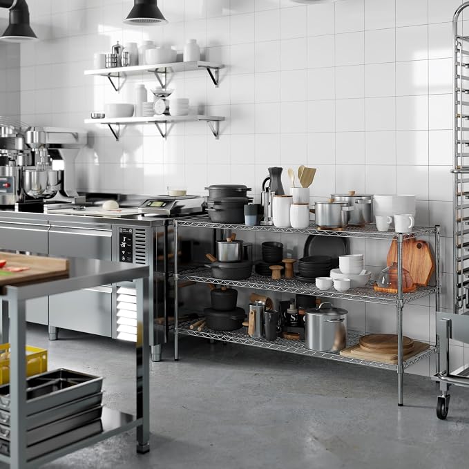 21" Deep x 60" Wide x 34" Height Wire Shelving Kit | 3-Tier | NSF Commercial - Image 7