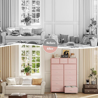 EnHomee 52.2" H Pink Dresser for Bedroom, Vertical Storage Tower, Anti-Tip | - Image 5