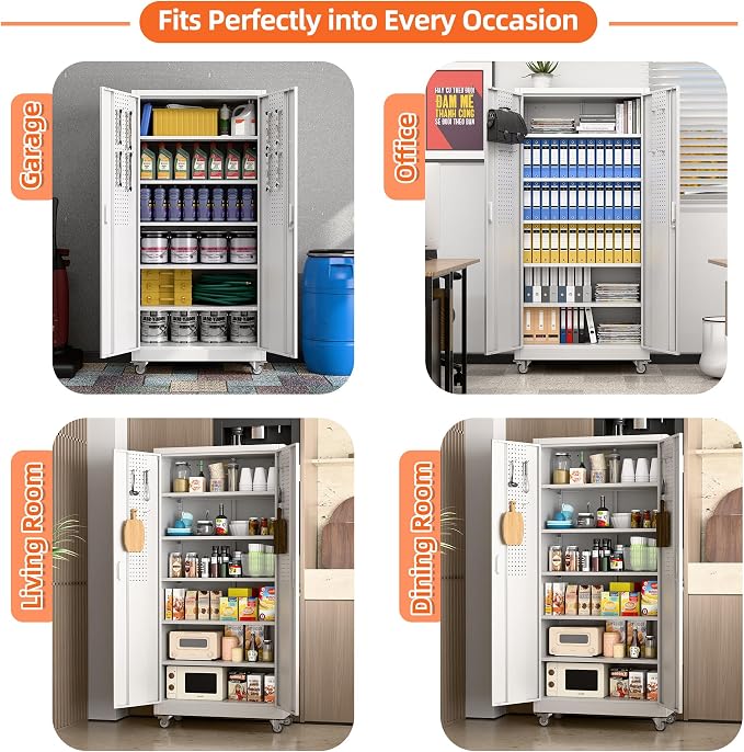 Aobabo 71" H×32" W×16" D Metal Storage Cabinet - Image 4