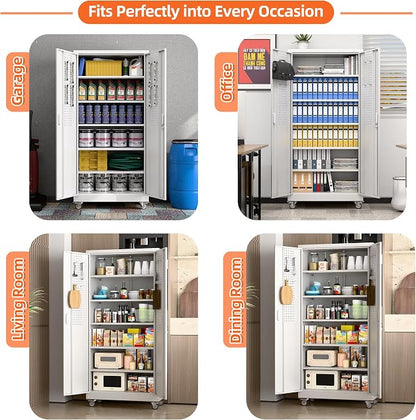 Aobabo 71" H×32" W×16" D Metal Storage Cabinet - Image 4