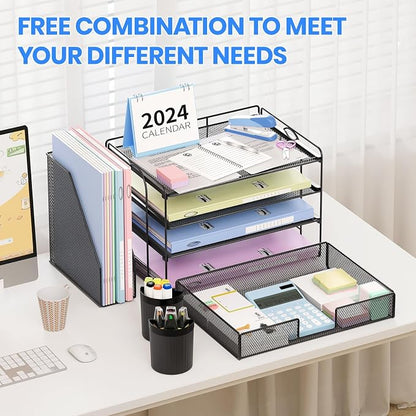 OPNICE Desk Organizer, 4-Tier Desktop File Organizer - Image 2