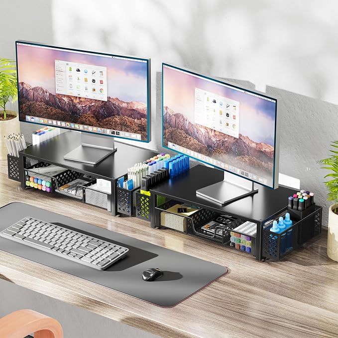 Simple Trending Desk Organizer and Accessories, 2-Tier Computer Monitor Stand - Image 2