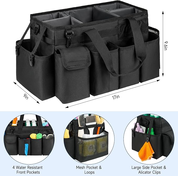 Cleaning Caddy Bag, Extra Large Cleaning Supplies Organizer - Image 4