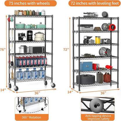 Hodonas 2300LBS Wire Shelving Unit - Image 3