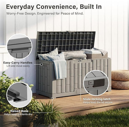 EAST OAK Outdoor Storage Box, 60 Gallon Deck Box Indoor and Outdoor Use - Image 6