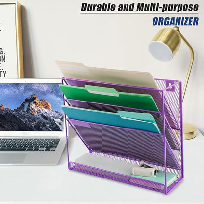EASEPRES Desk File Organizer Mesh 4-Tier, Hanging Wall Mount Document - Image 6