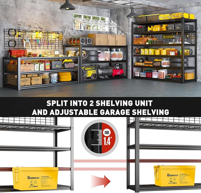 REIBII 84" H Garage Shelving, 6-Tier Storage Shelves Heavy Duty Loads 3500LBS - Image 5
