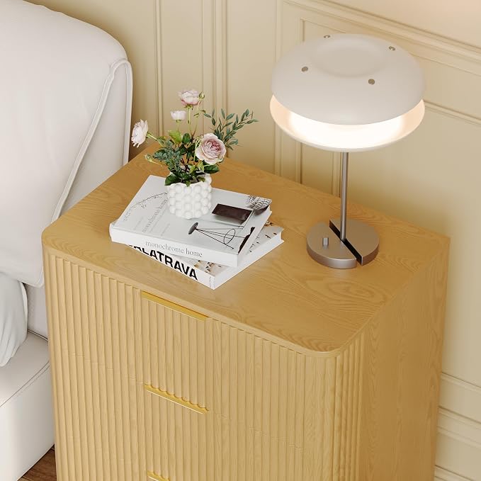 3 Drawer Fluted Dresser for Bedroom, Modern Closet Dressers Chest of Drawers - Image 7