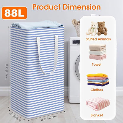 3 Pack Large Laundry Basket, Waterproof & Freestanding Laundry Hamper, - Image 2