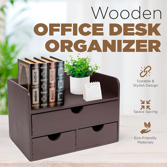 Besti Wooden Office Desk Organizer - Image 4