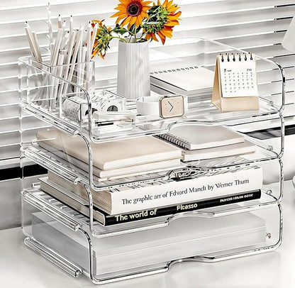 DCA 4 Tier Large Capacity Desk Organizer, Home & School Use | Easy Assemble | - Image 3