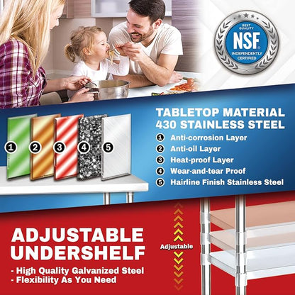 DuraSteel 24x36 Stainless Steel Work Table - Image 3