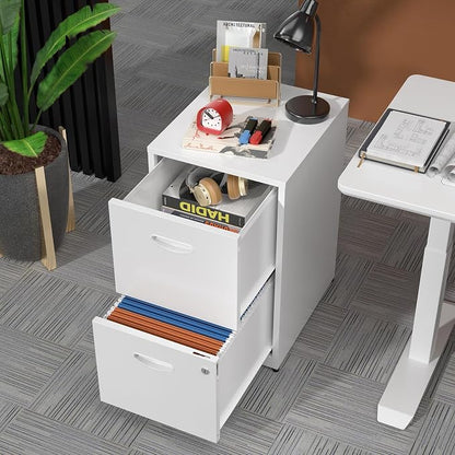 2 Drawer File Cabinet with Lock, Metal Two Drawer Vertical Filing Cabinets - Image 2