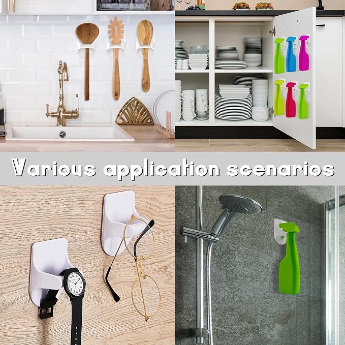 Taiyin 4 Pcs Wall Mount Spray Bottle Hooks Holder Spray Bottle Hanger Adhesive - Image 5
