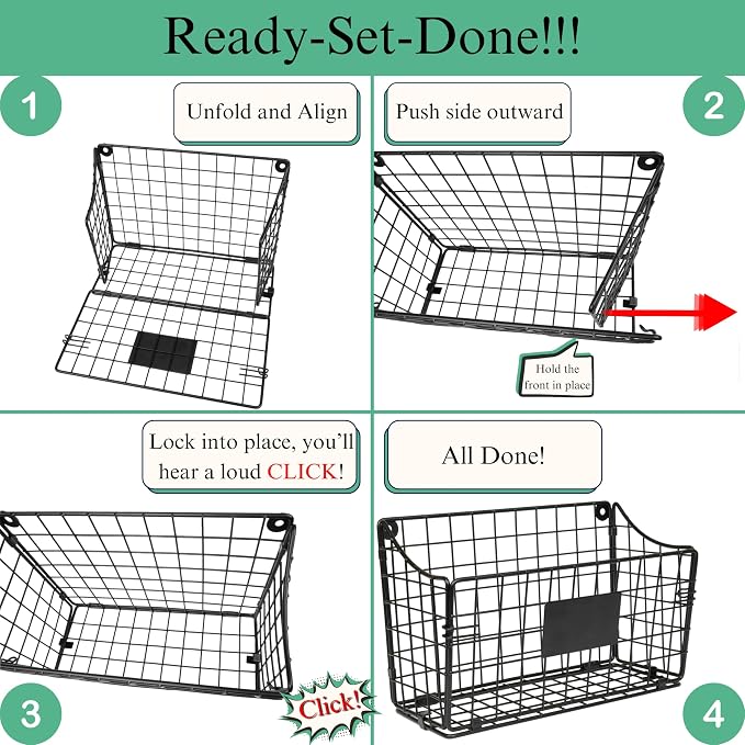 PriZoi® Wall Mount Wire Basket - Image 3