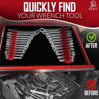 Q&U Wrench Organizer Modular System – 24 PCS Magnetic Wrench Organizer - Image 3