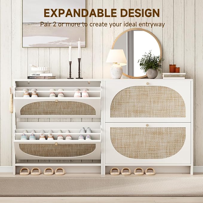 Nicetree Shoe Cabinet Storage for Entryway Slim 9.5" Freestanding Floor Base - Image 8