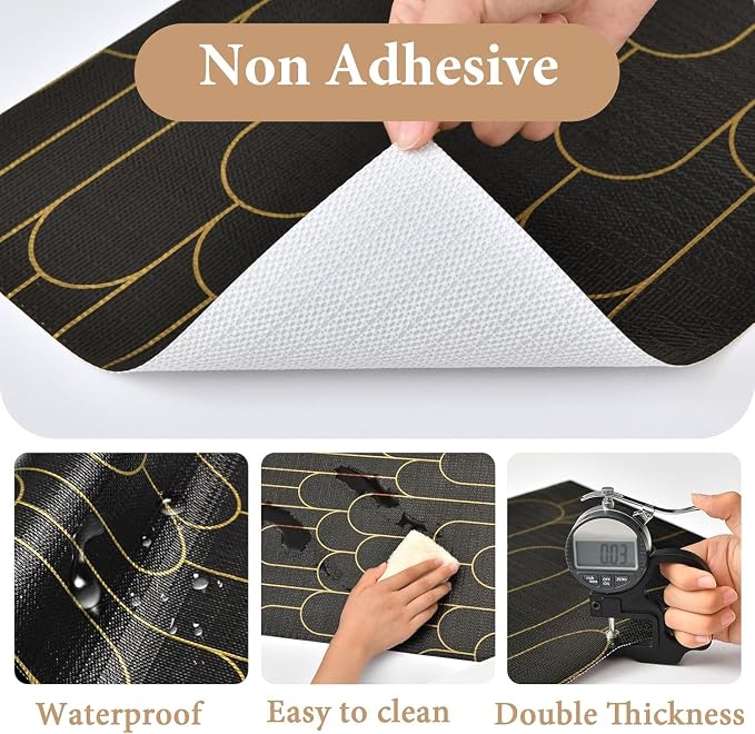 Shelf Liners for Kitchen Cabinets Drawer Liner 12in x 30FT Non Adhesive Black - Image 4