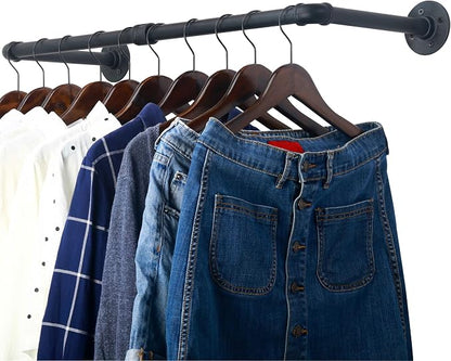 WEBI Clothing Rack Wall Mount, Heavy Duty Iron Garment Rack Bar, Retail Display by WEBI