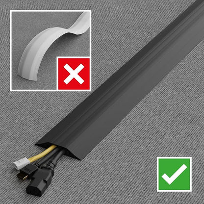 D-Line 30ft Floor Cord Cover, Made in USA Linkable Cable Protector, Hide - Image 7