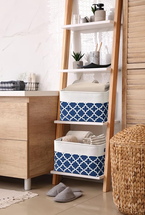 DECOMOMO Blue Storage Bins Fabric Storage Baskets - Image 3