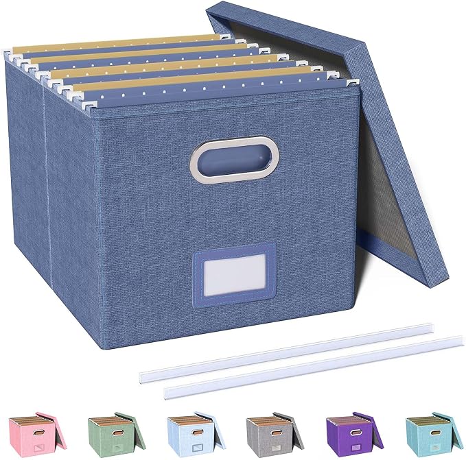 File Organizer with Lid, File Box, File Cabinet by Oterri