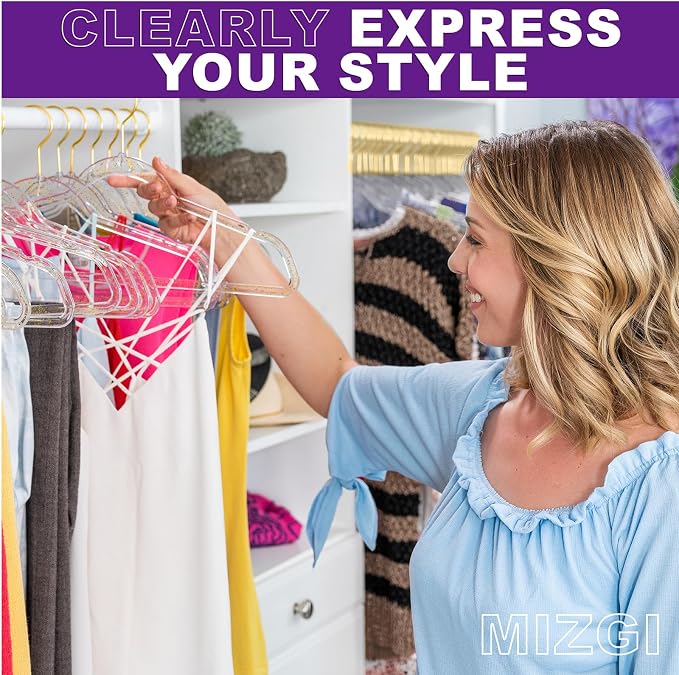 Premium Clear Invisible Acrylic Hangers, Crystal Plastic Hangers - Image 5