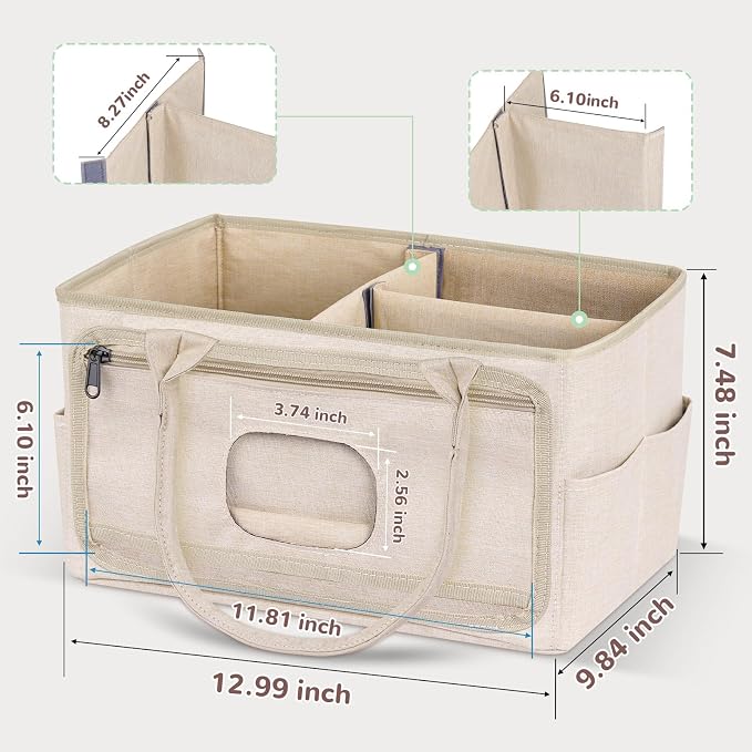 Volnamal Diaper Caddy with Wipe Dispenser One-Handed Access, Portable Car - Image 5