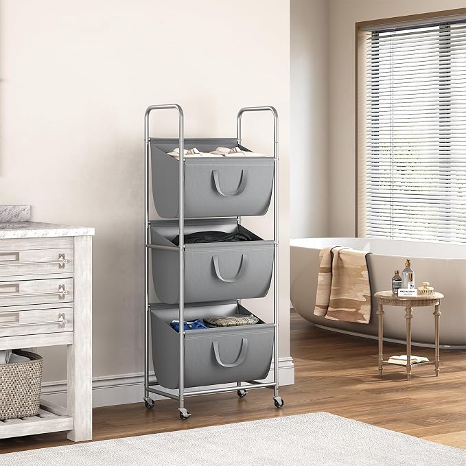 ELYKEN 120L Vertical Rolling Laundry Hamper - Image 9