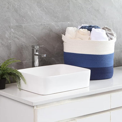 Sea Team Oval Large Cotton Rope Woven Storage Basket - Image 3