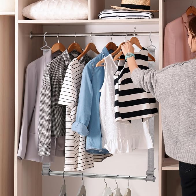 Hanging Closet Rod, 17-28In Width and Up to 32In Height Closet Extender - Image 7