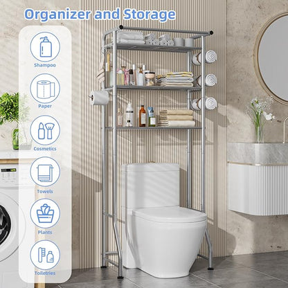 Simple Trending 3 Tier Over The Toilet Rack, Shelf Bathroom, Bathroom Stand - Image 5