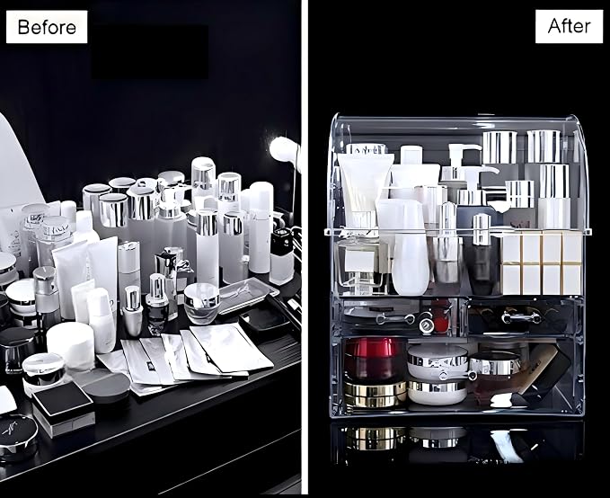 Clear Large Acrylic Makeup Organizer - Image 9