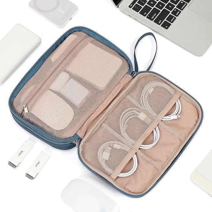 NISHEL Travel Cord Organizer Case, Double Layers Tech Electronic Bag, Essentials - Image 7