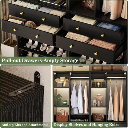 Besiost Closet System, Can Fit 120"/10FT Walk-in Closets Systems, Free Standing - Image 4