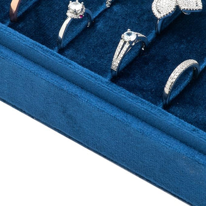 Velvet Ring Organizer Display Tray Jewelry Box Earring Holder Case - Image 4
