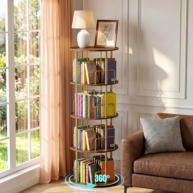 360° Rotating Bookshelf, Revolving Bookcase by Unknown