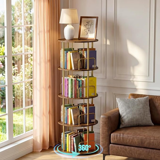 360° Rotating Bookshelf, Revolving Bookcase by Unknown