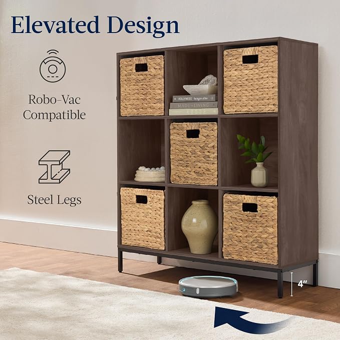 Best Choice Products 9-Cube Bookshelf, 3-Tier Wood Storage Bookcase W/Legs - Image 6