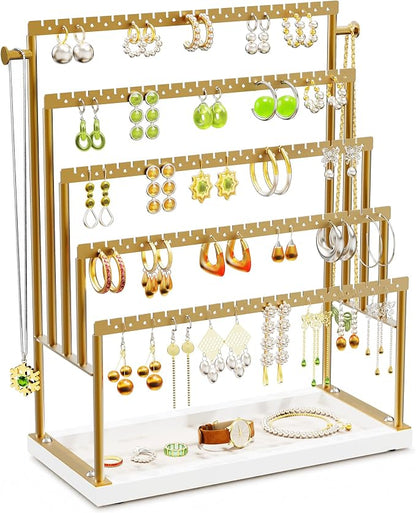 Large 5 Tier Earring Organizer and Holder, jewelry organizer stand, elegant by TIPSYTREE