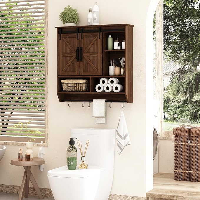 RUSTOWN Farmhouse Bathroom Wall Storage Cabinet - Image 4