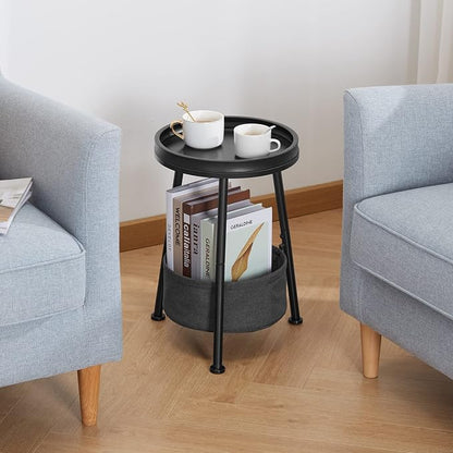 Round End Table, 11.8*17.8' Round Sofa Table, Small Round Table, Small Coffee - Image 6