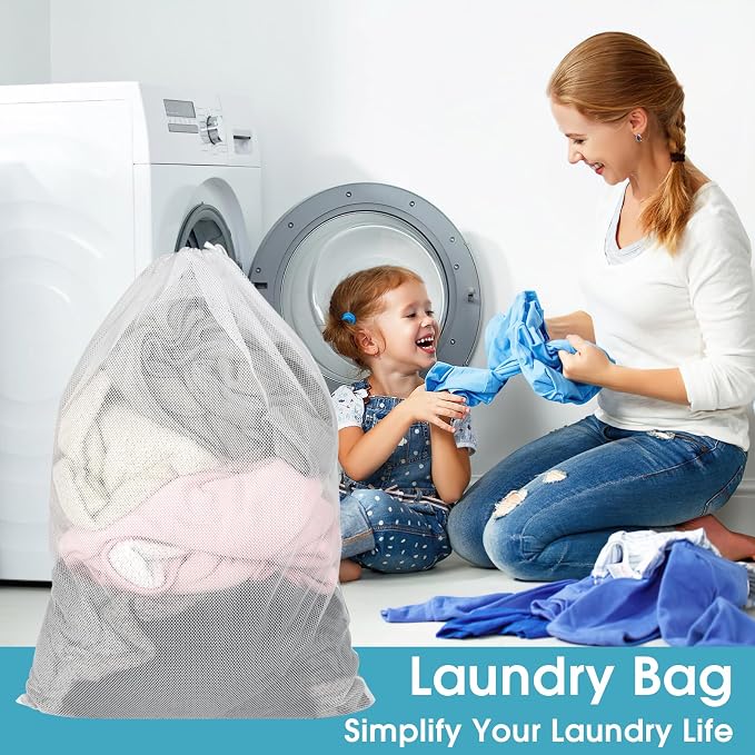 2 Pack Mesh Laundry Bags, 23 x 34 Inches Heavy Duty Mesh Laundry Bag, Large - Image 5